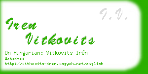 iren vitkovits business card